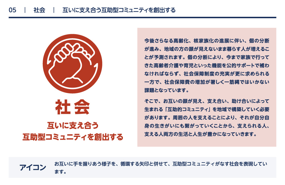 社会 互いに支え合う互助型コミュニティを創出する