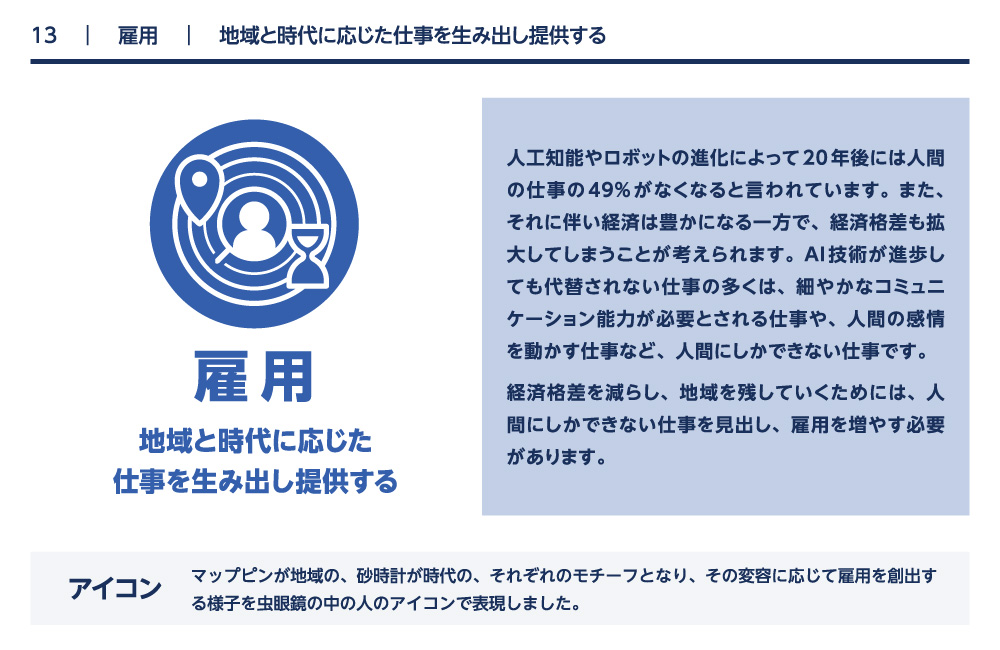 雇用 地域と時代に応じた仕事を生み出し提供する
